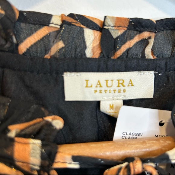 Laura Geometric Print Short Sleeve Blouse Black Pattern - Picture 8 of 11